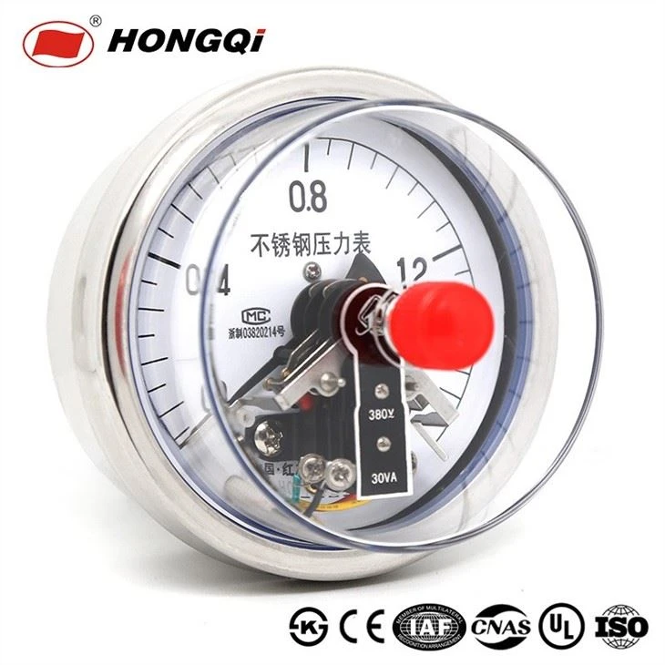 100mm Electric Contact Pressure Gauge With UV Scale Mark