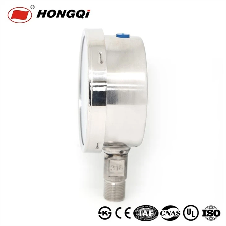 YE Stainless Steel 304 Single Scale Liquid Filled Pressure Gauge For Gas/Air