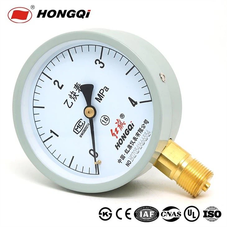 YY Series 100mm Acetylene Pressure Gauge Acetylene Measuring Meter